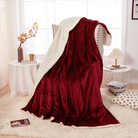 HKM-542355 Thick Double Layer Flannel Blanket – Soft Polyester Fiber for All Seasons in Multiple Solid Colors