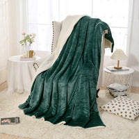 HKM-542355 Thick Double Layer Flannel Blanket – Soft Polyester Fiber for All Seasons in Multiple Solid Colors
