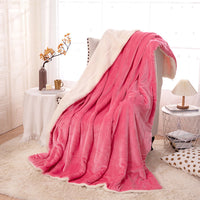 HKM-542355 Thick Double Layer Flannel Blanket – Soft Polyester Fiber for All Seasons in Multiple Solid Colors