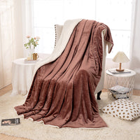 HKM-542355 Thick Double Layer Flannel Blanket – Soft Polyester Fiber for All Seasons in Multiple Solid Colors