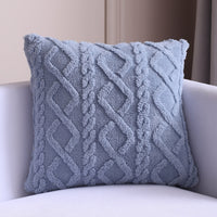 HKM-542419 Nordic Style Plush Throw Pillow Cover - Geometric Design in Light Blue, Dark Blue, Pink, Yellow, Purple, Turquoise Blue, Beige, 45x45cm