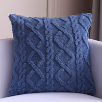 HKM-542419 Nordic Style Plush Throw Pillow Cover - Geometric Design in Light Blue, Dark Blue, Pink, Yellow, Purple, Turquoise Blue, Beige, 45x45cm