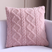 HKM-542419 Nordic Style Plush Throw Pillow Cover - Geometric Design in Light Blue, Dark Blue, Pink, Yellow, Purple, Turquoise Blue, Beige, 45x45cm