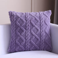 HKM-542419 Nordic Style Plush Throw Pillow Cover - Geometric Design in Light Blue, Dark Blue, Pink, Yellow, Purple, Turquoise Blue, Beige, 45x45cm