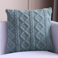 HKM-542419 Nordic Style Plush Throw Pillow Cover - Geometric Design in Light Blue, Dark Blue, Pink, Yellow, Purple, Turquoise Blue, Beige, 45x45cm
