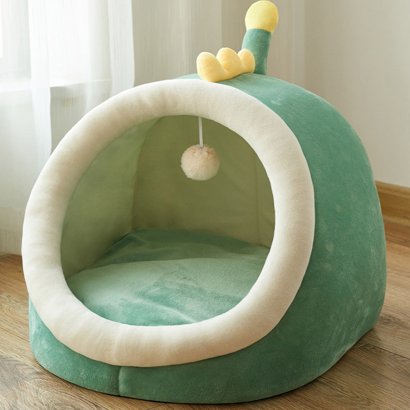 HKM-542483 Animal-Shaped Pet Kennel for Cats and Dogs in Crystal Velvet with PP Cotton Filling - Available in Three Sizes
