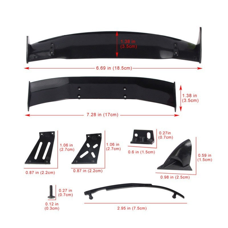 HKM-542547 1/10 Scale Racing Car Tail Wing Accessories for Remote Control Model Cars