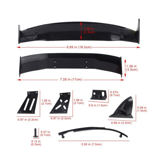 HKM-542547 1/10 Scale Racing Car Tail Wing Accessories for Remote Control Model Cars