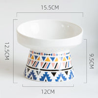 HKM-542547 Ceramic Cat Bowl in Pink or Blue - Ideal for Pet Food and Decor