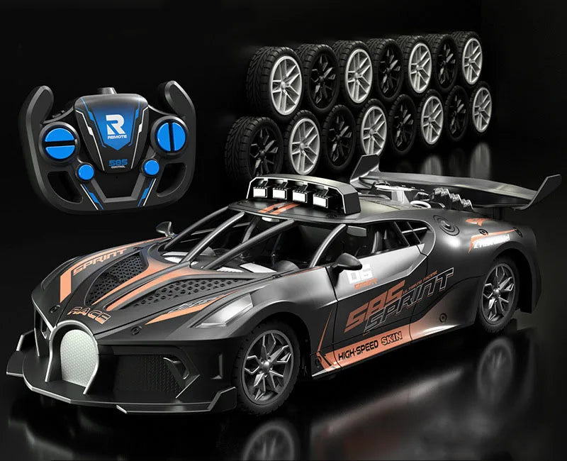 HKM-542611 Remote-Controlled Simulation Bugatti Supercar Model with 4-Channel Control, Indoor/Outdoor Use for Ages 5 and Up