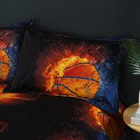 HKM-542675 3D Cartoon Basketball Themed Duvet Cover Set - 3 Pieces, Multiple Sizes Available