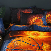 HKM-542675 3D Cartoon Basketball Themed Duvet Cover Set - 3 Pieces, Multiple Sizes Available