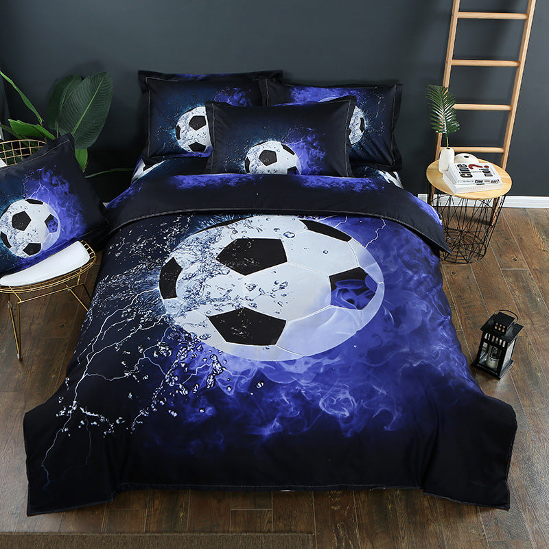 HKM-542675 3D Cartoon Basketball Themed Duvet Cover Set - 3 Pieces, Multiple Sizes Available