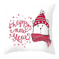 HKM-542739 Modern Simple Christmas Square Throw Pillow Cover - Digital Print, Peach Skin, 45x45cm