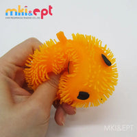 HKM-542995 Halloween Light-Up Pumpkin Puffer Ball - Soft Stress Toy for Ages 5 and Up, PVC Material