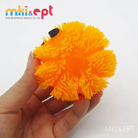 HKM-542995 Halloween Light-Up Pumpkin Puffer Ball - Soft Stress Toy for Ages 5 and Up, PVC Material