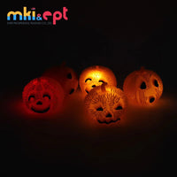 HKM-542995 Halloween Light-Up Pumpkin Puffer Ball - Soft Stress Toy for Ages 5 and Up, PVC Material