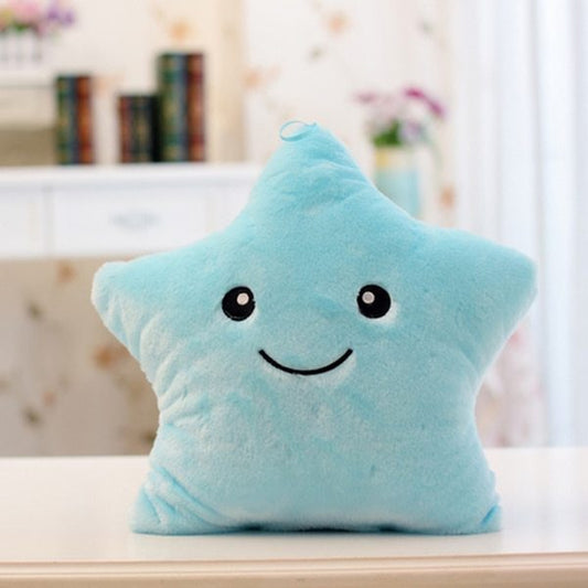 HKM-543123 Colorful Luminous Star-Shaped Plush Body Pillow for Cozy Room Décor