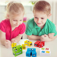 HKM-543187 Children's Face Changing Cube Building Blocks - Educational Interactive Puzzle Toy for Ages 2 and Up