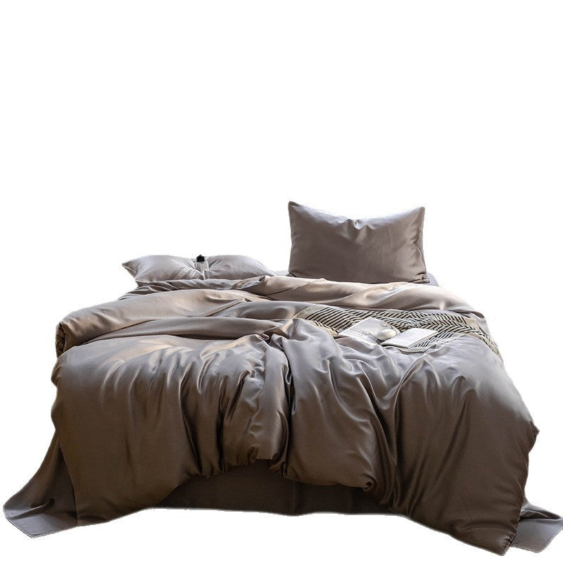 HKM-543187 Lyocell Tencel Solid Color Four-Piece Bedding Set for 1.5m and 1.8m Beds