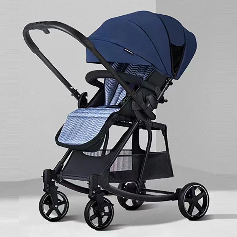 KTX-543379 Portable Luxury 2-in-1 Lightweight Baby Stroller - Reversible Push, Sitting or Lying Position, Large Storage Frame