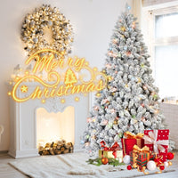 HKM-543635 Mixed Flocked PVC Christmas Tree with Colored Lights in Various Heights