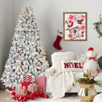 HKM-543635 Mixed Flocked PVC Christmas Tree with Colored Lights in Various Heights