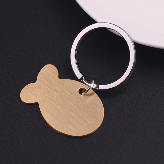 HKM-543699 Personalized Engraved Stainless Steel Pet ID Tag Keychain for Dogs and Cats in Gold, Silver, Rose Gold