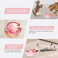 HKM-543827 Interactive Cat Teaser Wand with Suction Cup and Colorful Light, Engaging Spring Toy for Cats