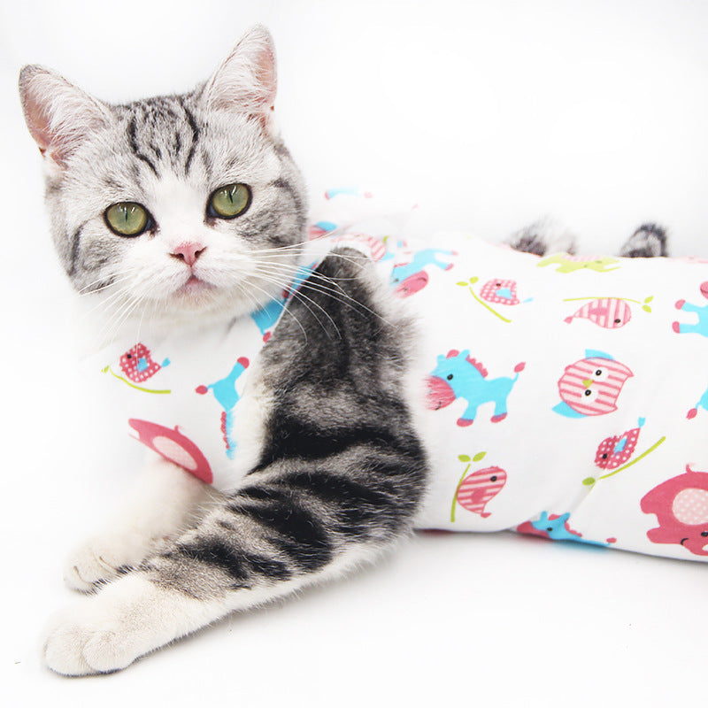 HKM-543955 Breathable Cat Clothes for Neutering and Weaning in Various Styles and Colors