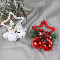 HKM-543955 Five-Pointed Star Bell Pendant in Red, Gold, and White - Decorative Hanging Accessory