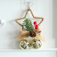 HKM-543955 Five-Pointed Star Bell Pendant in Red, Gold, and White - Decorative Hanging Accessory