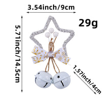 HKM-543955 Five-Pointed Star Bell Pendant in Red, Gold, and White - Decorative Hanging Accessory