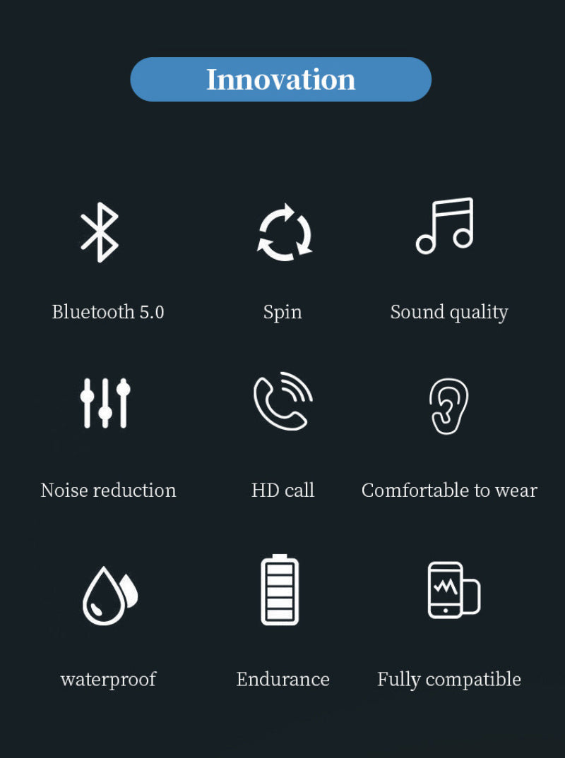 HKM-544019 Waterproof In-Ear Sports Headphones with Bluetooth 5.0 and Call Function