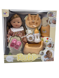 HKM-544147 12 Inch Reborn Doll with Eco-Friendly Accessories for Ages 2-7, Soft Silicone & Plastic, Mini Toy