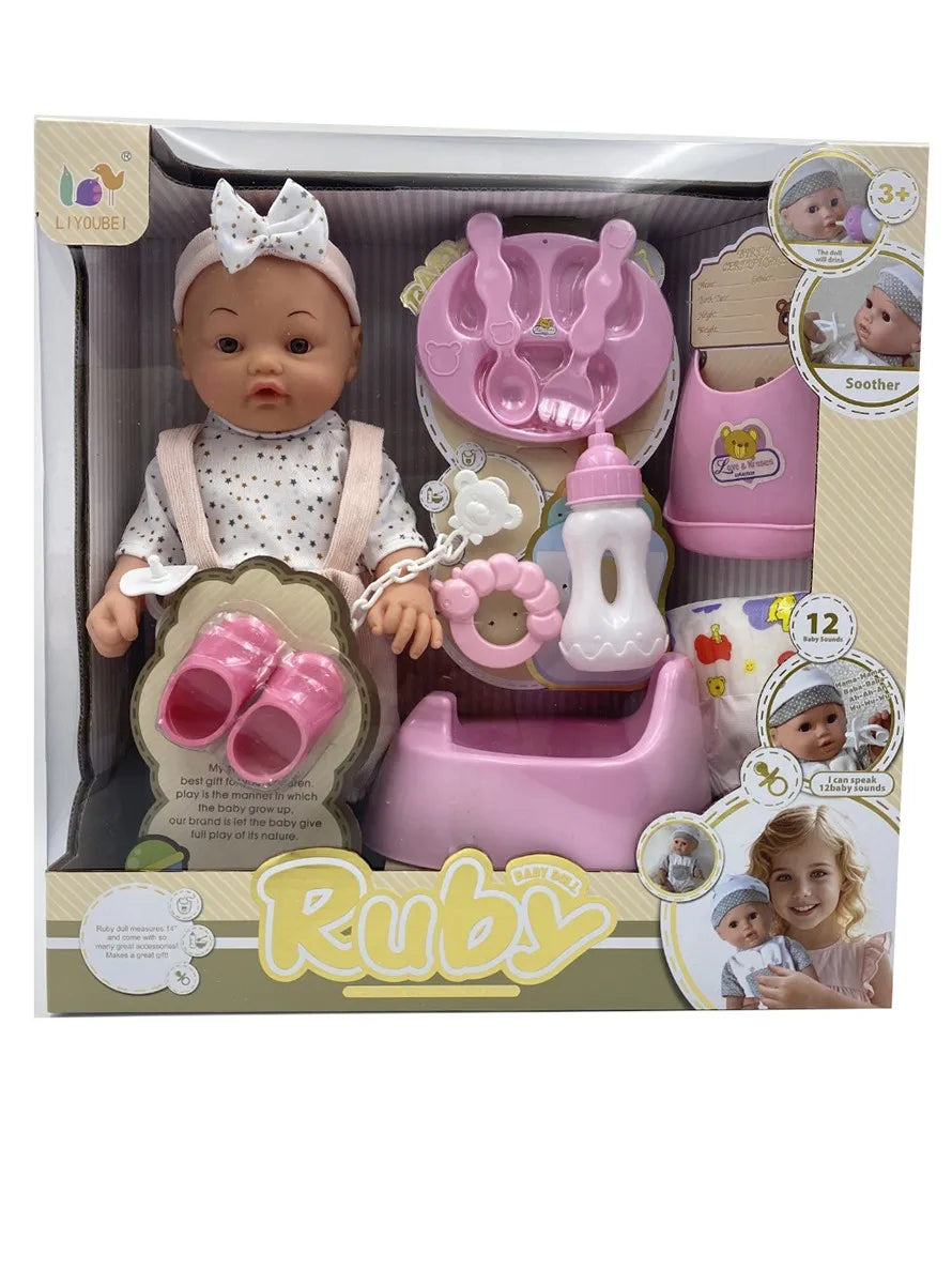 HKM-544147 12 Inch Reborn Doll with Eco-Friendly Accessories for Ages 2-7, Soft Silicone & Plastic, Mini Toy