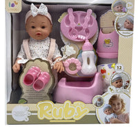 HKM-544147 12 Inch Reborn Doll with Eco-Friendly Accessories for Ages 2-7, Soft Silicone & Plastic, Mini Toy