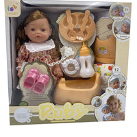 HKM-544147 12 Inch Reborn Doll with Eco-Friendly Accessories for Ages 2-7, Soft Silicone & Plastic, Mini Toy