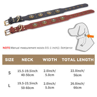 HKM-544211 Elegant Leather Dog Collar for Medium and Large Dogs - Monochrome Design in Brown and Black