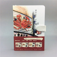 HKM-544275 Small A5 Travel Account Book with Magnetic Buckle, Imitation Leather Cover, 128 Sheets of 100g Paper