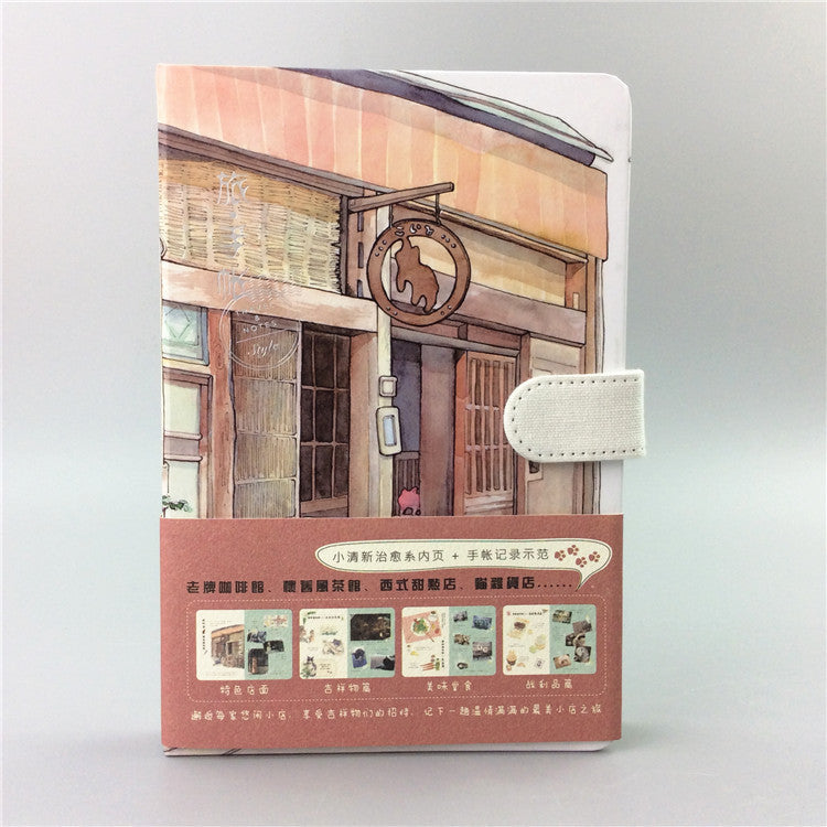 HKM-544275 Small A5 Travel Account Book with Magnetic Buckle, Imitation Leather Cover, 128 Sheets of 100g Paper