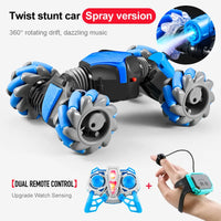 HKM-544339 Dual Remote Control Gesture Sensor RC Stunt Car with Light and Music, 1:24 Scale, Electric Powered, Indoor-Outdoor Use