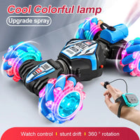 HKM-544339 Dual Remote Control Gesture Sensor RC Stunt Car with Light and Music, 1:24 Scale, Electric Powered, Indoor-Outdoor Use