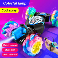 HKM-544339 Dual Remote Control Gesture Sensor RC Stunt Car with Light and Music, 1:24 Scale, Electric Powered, Indoor-Outdoor Use