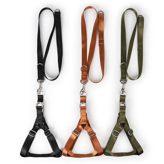 HKM-544467 Alloy Buckle Chest and Back Traction Rope, Solid Color Polyester Leash, 120cm Length