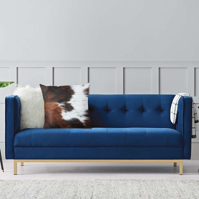 HKM-544467 Cow Pattern Cotton and Linen Pillowcase - Modern Minimalist Design, 45x45cm