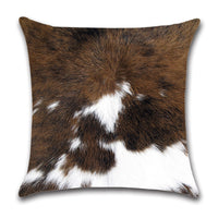 HKM-544467 Cow Pattern Cotton and Linen Pillowcase - Modern Minimalist Design, 45x45cm