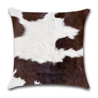 HKM-544467 Cow Pattern Cotton and Linen Pillowcase - Modern Minimalist Design, 45x45cm