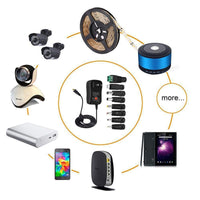 HKM-544531 30W Multi-Function Adjustable Power Adapter for Tablets, Cameras, Phones, and Routers with USB Options