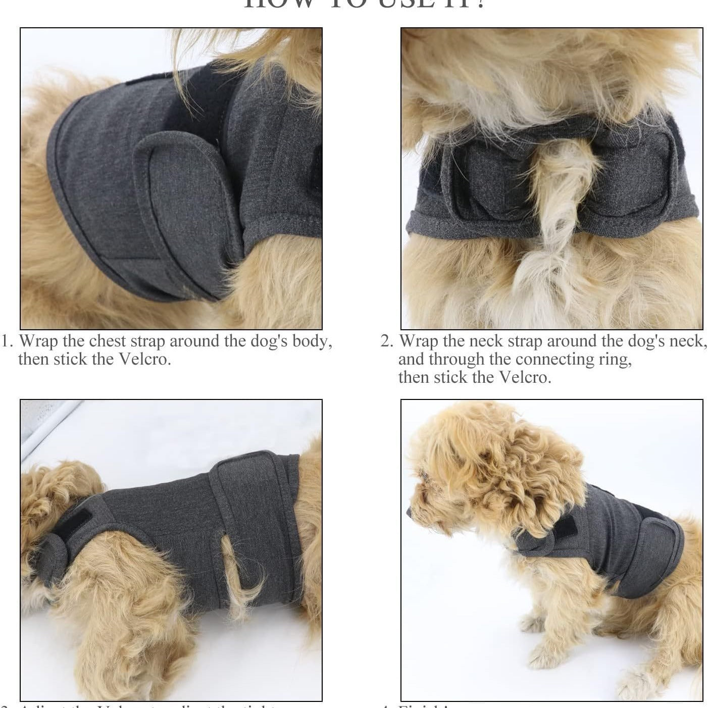 HKM-544531 Breathable Thunder Vest for Dogs - Classic Anxiety Jacket for Stress Relief